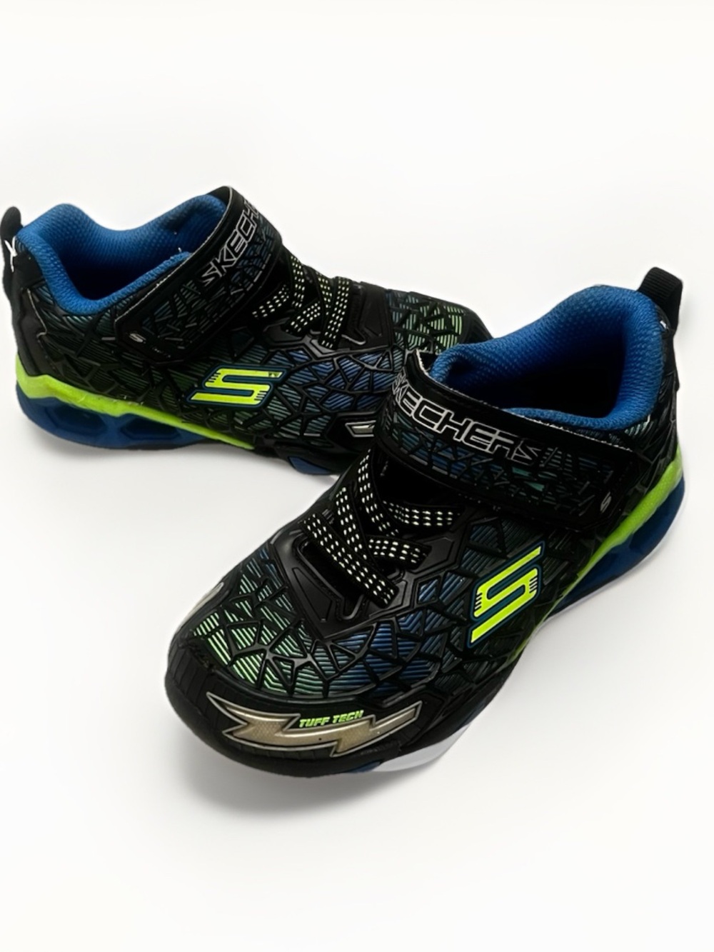 SKECHERS S-Lights‎ Hydro Lights Tuff Force Light-Up Kids Sneakers Sz 13 Black